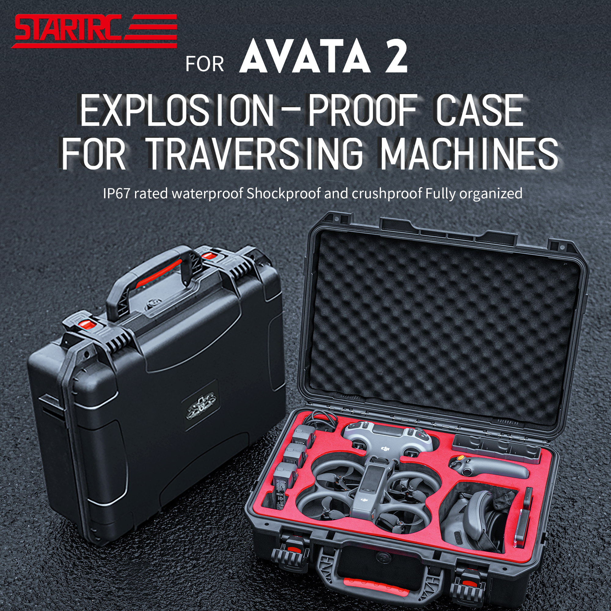 Fpv Drone Goggles - Avata 2 Case,Waterproof Carrying Hard Case