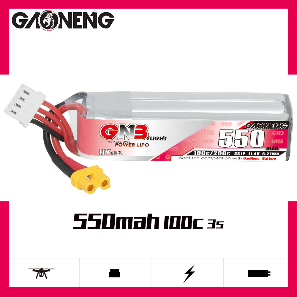 GNB HV 11.4V 550mAh 100C/200C  - Fpv Drone Battery recensione e prezzo