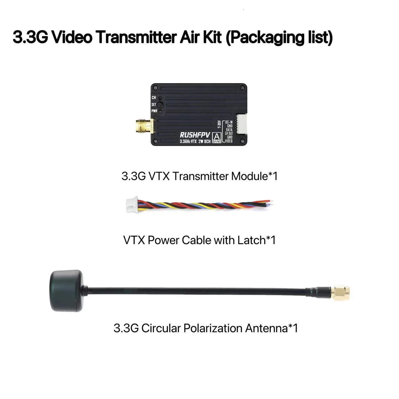 RUSHFPV 3.3G 2W VTX Transmitte - Fpv Drone Antenna recensione e prezzo